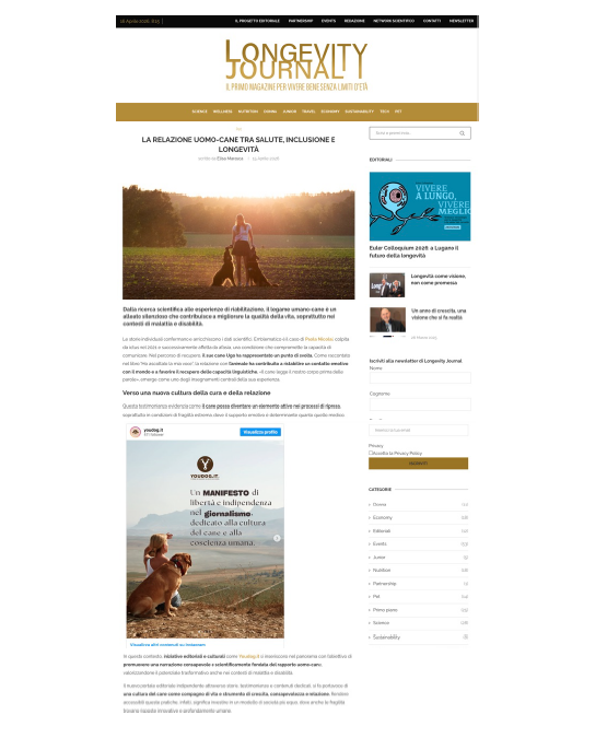 Youdog su Longevity Journal